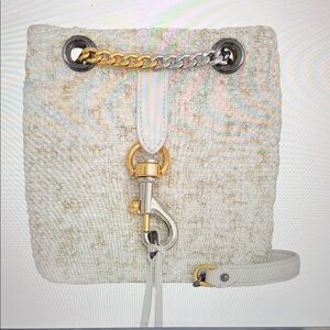 Rebecca Minkoff Edie Mini Leather-Trim Bucket Bag